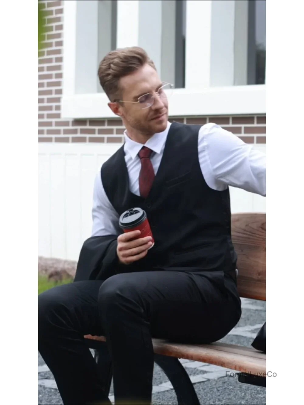 Men's Slim Fit Suit Vest Dress Waistcoat Business Casual Formal Wear